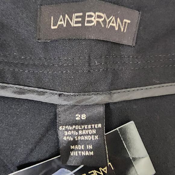 Lane Bryant Womens Cropped Pants Plus Size 28 Black Wide Leg Zip Pockets Stretch - Picture 10 of 12